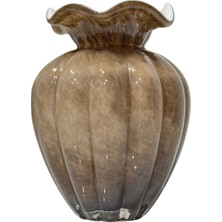 Lara Decor Kahve Cam Boğumlu Vazo Küçük