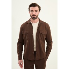 MCR Çizgli Slim Fit Gömlek Yaka Çıtçıtlı Mont Ipli Pantolon Takım