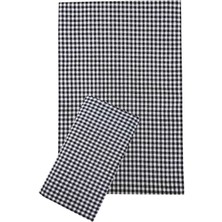 Erbar Zefir Desen Sofra Bezi Masa Örtüsü 170 x 170 cm Siyah