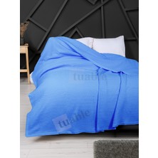 Tuable Waffle Mavi Pike Çift Kişilik 220X240CM Krem - %100 Pamuk Yumuşak Pike