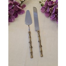 Bambu 2 Parça Pasta Servis Kaşık Seti Antik