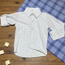 Rindo Kids Desenli Yakalı Uzun Kol Poplin Gömlek - RN25GML-MAVI-2 Yaş Mavi