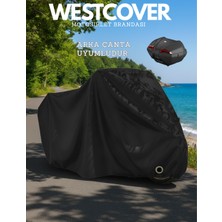 WestCover  Piaggio Nrg Power 50 Arka Çanta Uyumlu (Kilitli-Siyah) 4 Mevsim Motosiklet Brandası Örtüsü