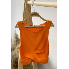 Cuties Kız Çocuk Bel Detaylı Askılı Crop 3264 Turuncu