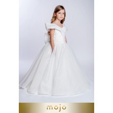 Mojo Bebek Mojo Kız Çocuk 2-10 Yaş Tarlatanlı Abiye Elbise 2251 Krem