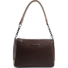 Silver & Polo Kahve - Vizon SP910 Kadın Çapraz Çanta