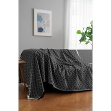 Rell Home Pamuklu Dokulu Koltuk Şalı 170X220 cm – Saçaklı Tv Battaniyesi & Dekoratif Koltuk Örtüsü