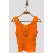 Cuties Kız Çocuk Düğmeli Askılı Crop 3750 Turuncu