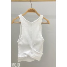 Cuties Kız Çocuk Bel Detaylı Askılı Crop 3264 Beyaz