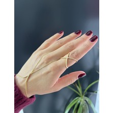 Taşlı Çapraz Gümüş Yüzük