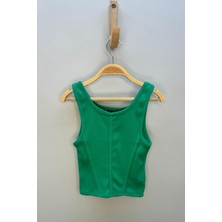 Cuties Kız Çocuk 5-14 Yaş Korse Model Crop 3863 Yeşil