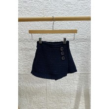 Mojo Bebek Mojo Kız Çocuk 1-5 Yaş Düğme Detaylı Şort Etek Lacivert