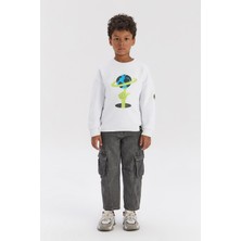 Nebbati Bg Store Erkek Çocuk Beyaz Sweatshirt