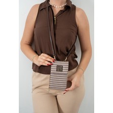 Silver & Polo Kahve Sarı - Kahve SP1145 Kadın Askılı Askılı Cüzdanlı Telefon Çantası