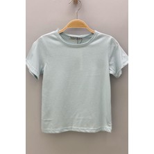Woorage Unisex Çocuk Basic Kısa Kol T-Shirt 5203 Çağla Yeşili