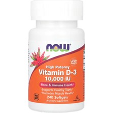 Now Foods  Sups Vitamin D-3  250 Mcg (10,000 Iu)  240 Softgels. Abd Menşei 43.
