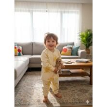 Şimo Butik Kız-Erkek Bebek- Çocuk Pijama Takımı %100 Pamuk Uzun Kollu Önü Çıtçıtlı Mevsimlik