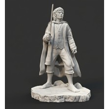 Hivhestin 3D Baskı - Yüzüklerin Efendisi Frodo Baggins Heykeli | 17 cm | Düz Beyaz | Boyamaya Uygun | Pla
