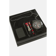 Fantastik Store Kayışlı Kol Saati Tesbih Bileklik ve Çakmak Kutulu Set
