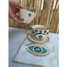Nazar Boncuklu Seramik Fincan