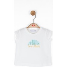 Nk Kids Kız Bebek 1-4 Yaş Pamuklu Kısakol T-Shirt 36632 Ekru