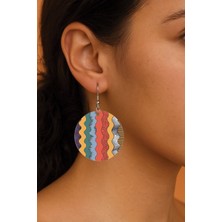 Nurdic Kadın Küpe Desenli Stilist Kancalı 3.5X5CM Yuvarlak Şeffaf Küpe Dedna