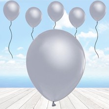BenimMarifetlerim Metalik Gümüş Balon 12 Inch 5 Adet