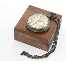 MCM Group Ahşap Kutulu Pirinç Köstekli Saat Model 10