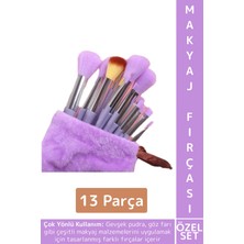 Wintoup Premium Göz Farı Gevşek Pudra Cilt Bakım Yumuşak Kıllı Hızlı Kuruyan Şık Makyaj Fırçası Seti 13 Prça