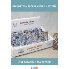 Letsii Taşlı Ince Dikdörtgen El Aynası