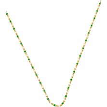Bilezikci 14 Ayar Altın Yeşil Mineli Zincir Kolye