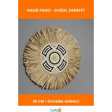 Letsii Doğal Hasır Malzeme Duvara Asmalı Pano 50 cm Dekoratif Aksesuar