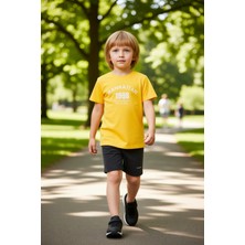 PayBuy Erkek Çocuk Spor Şehir Baskılı Pamuklu T Shirt ve Şort Takımı Kaliteli Şık Rahat