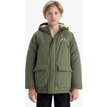 DeFacto Su İtici Kapüşonlu Polar Astarlı Mont Erkek Çocuk E9285A825WN