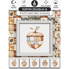 FabricsTown Patchwork ve Quilting İçin %100 Pamuk Desenli Kumaş Seti – 6 Kupon + Ek Panel