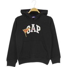 Erkek Sweat Kapşonlu Cepli, Nakışlı 2 Ip Şardonlu