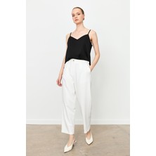 Accort Beli Lastikli Relax Pantolon-Kemık