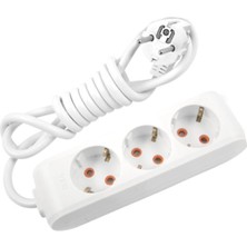 Viko 3'lü Grup Priz Uzatma 5 Metre - Beyaz (Çocuk Korumalı)