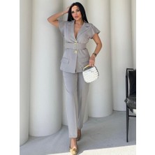 Hariqa Vatkalı Yelek Pantolon Ikili Takım