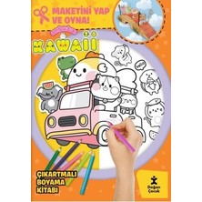 Doğan Çocuk Sevimliler Kawaii - Çıkartmalı Boyama Kitabı - Maketini Yap ve Oyna!