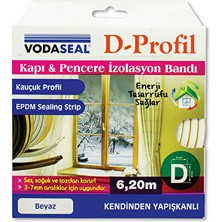 4 Adet   Vodaseal Kapı Pencere Izolasyon Bandı Beyaz 6,2m