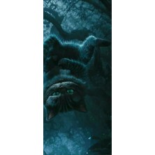 Aydın Garage Cheshire Kedisi Kapı Direk Kaplama Folyosu Baskılı Sticker Sağ-Sol 2 Adet 22*50 cm