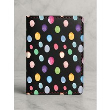 Nurdic Ruhsat Koruyucu Baskılı Kart Bölmeli Siyah Vinlex Deri Ruhsat Kabı Kılıfı Color Ball