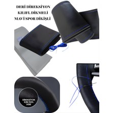 Ford Connect Deri Direksiyon Kılıfı Prime Kalite, Dikmeli Mavi Spor Dikiş
