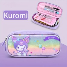 Ada Çanta Kırtasiye Kuromi Figürlü Parlak Yüzey Geniş Iç Hacimli Kalemlik