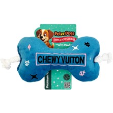 Petzzdogs Chew Bone Sesli Dayanıklı Peluş Köpek Çiğneme Oyuncağı Mavi 25X10 cm