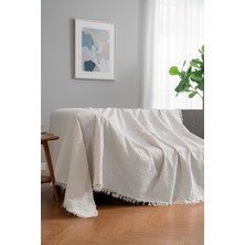 Rell Home Pamuklu Dokulu Koltuk Şalı 170X220 cm – Saçaklı Tv Battaniyesi & Dekoratif Koltuk Örtüsü