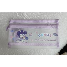 Ada Çanta Kırtasiye Kuromi Figürlü Şeffaf Fileli Kalem Çantası (21CM*10CM)