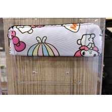 Ada Çanta Kırtasiye Kuromi ve Sanrio Karakterleri Figürlü Fermuarlı Ince Kalem Kutusu/çantası