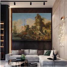 Francesco Guardi Liman Deniz Manzarası Kanvas Tablo Duvar Tablosu Dekoratif Ressam Tablosu